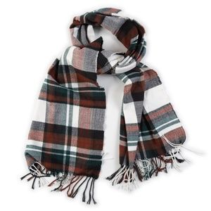 J. CREW Acrylic Fringe Scarf wrap in tartan plaid style: F7941